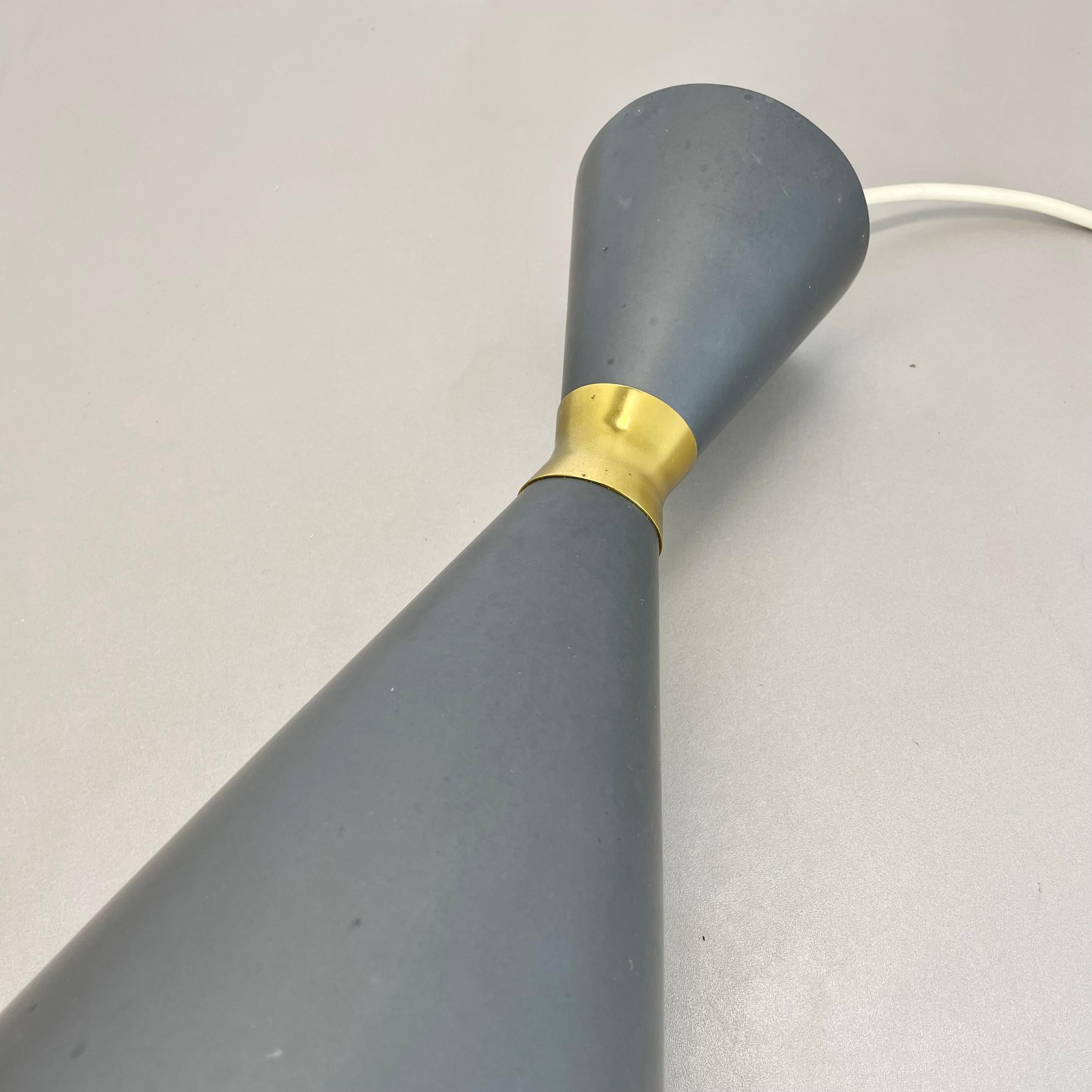 Lampada a sospensione in metallo grigio stile Diabolo Stilnovo di BAG TURGI, Svizzera 1950 in vendita 9