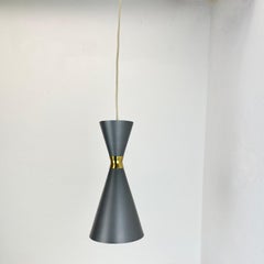 Diabolo Stilnovo Style grey Metal Hanging Light by BAG TURGI, Switzerland 1950