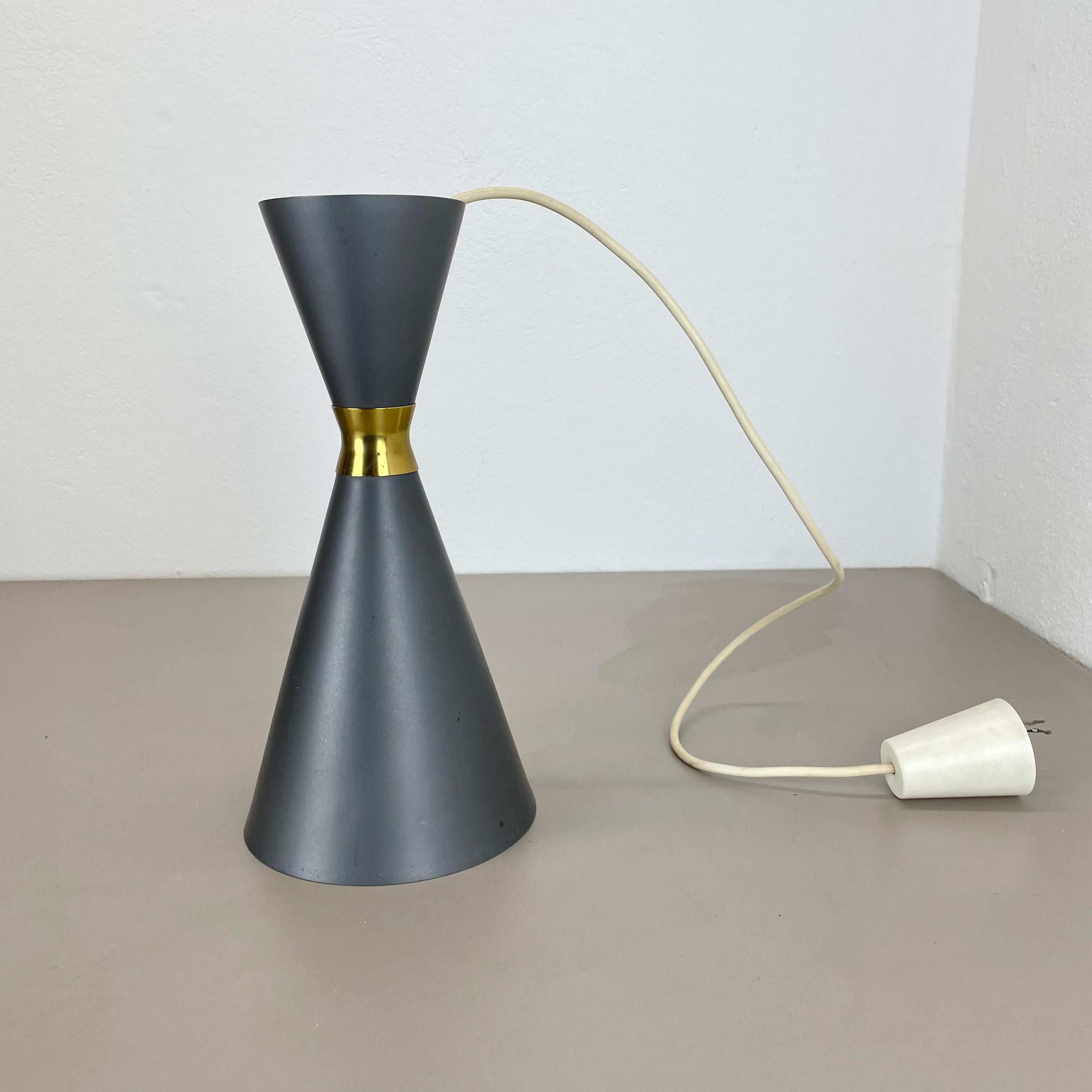 Svizzero Lampada a sospensione in metallo grigio stile Diabolo Stilnovo di BAG TURGI, Svizzera 1950 in vendita