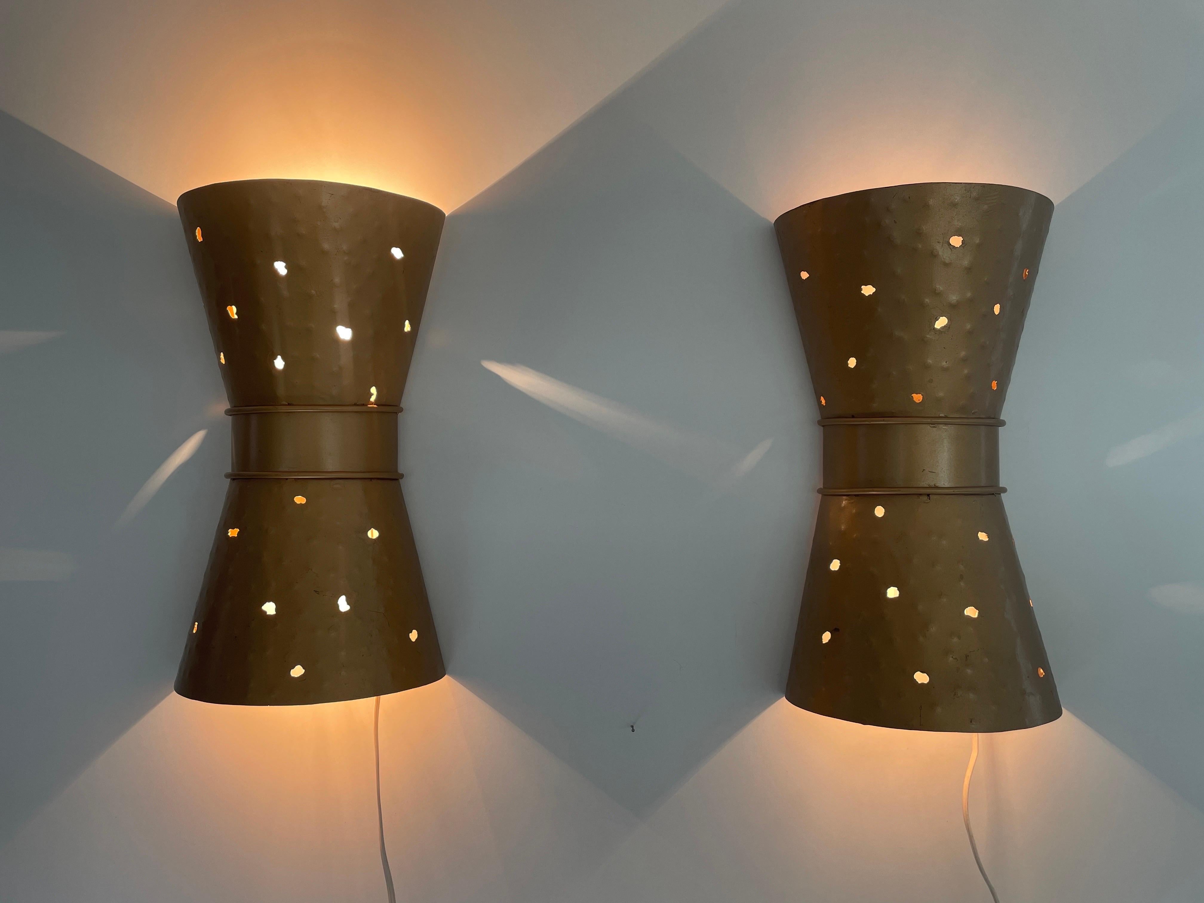 Diabolo Style Design Hand-crafted Pair of Sconces, 1970s, Germany For Sale 5
