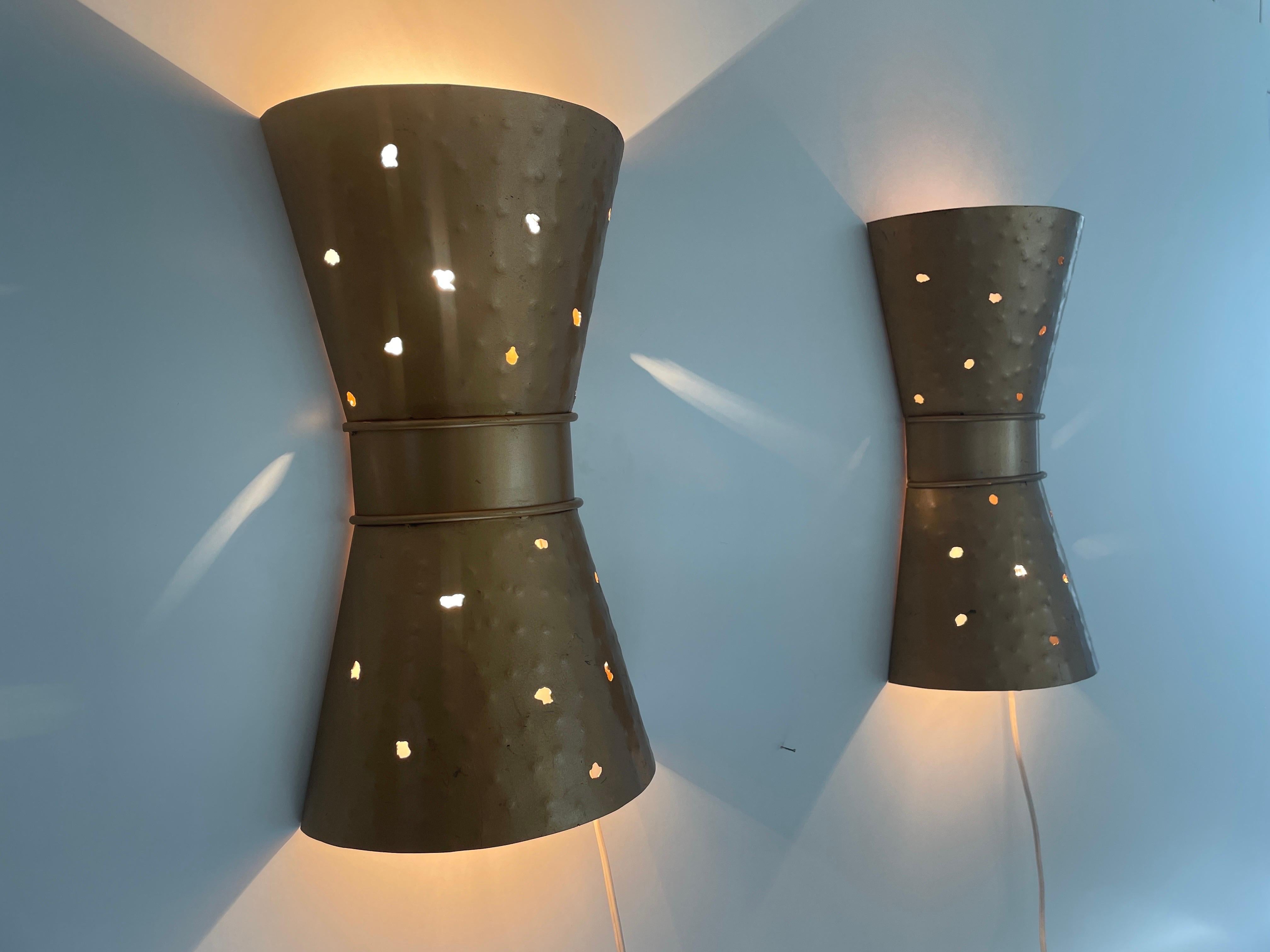 Diabolo Style Design Hand-crafted Pair of Sconces, 1970s, Germany For Sale 7
