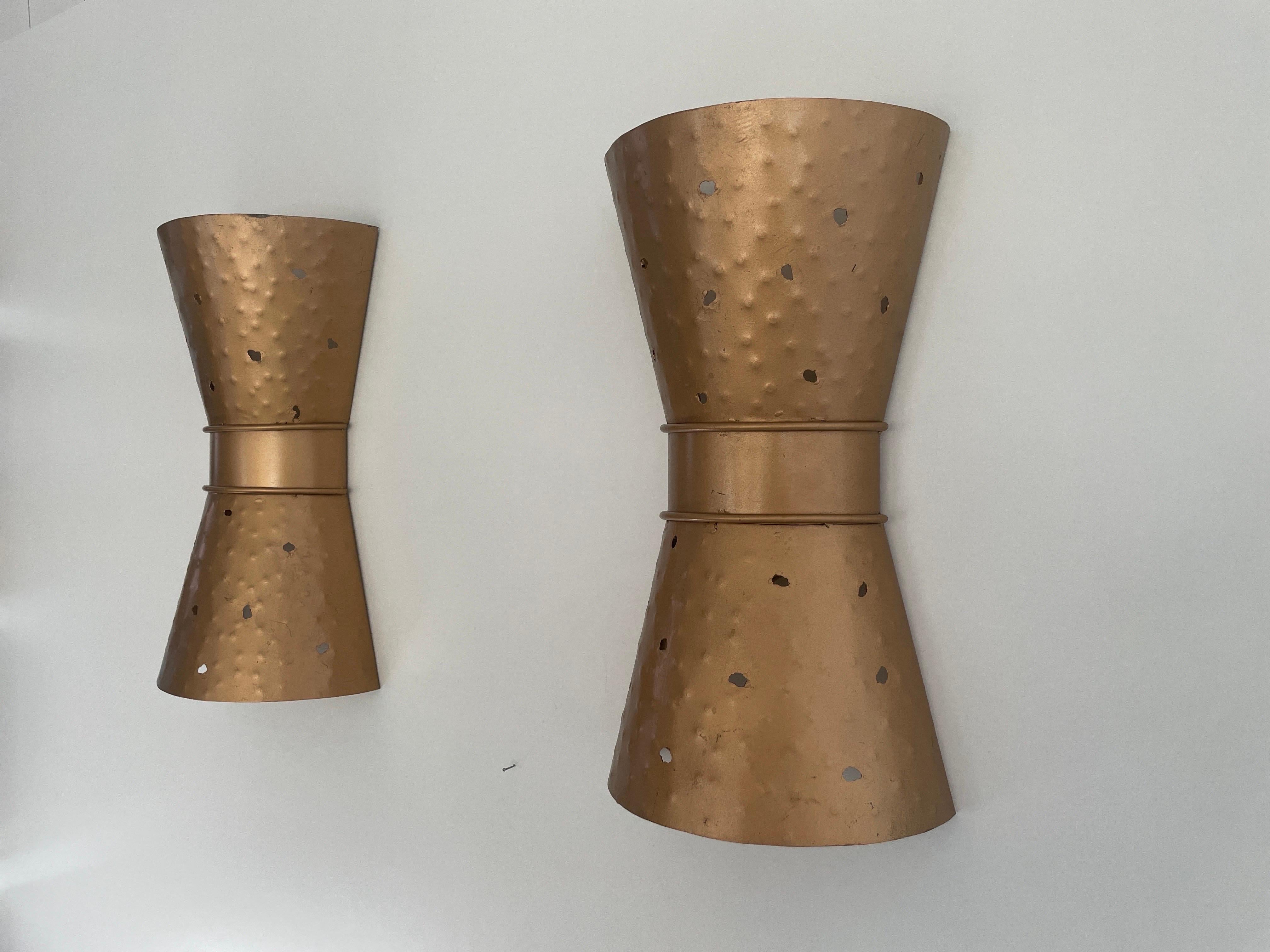 Allemand Paire d'appliques fabriquées à la main de style Diabolo, 1970, Allemagne en vente