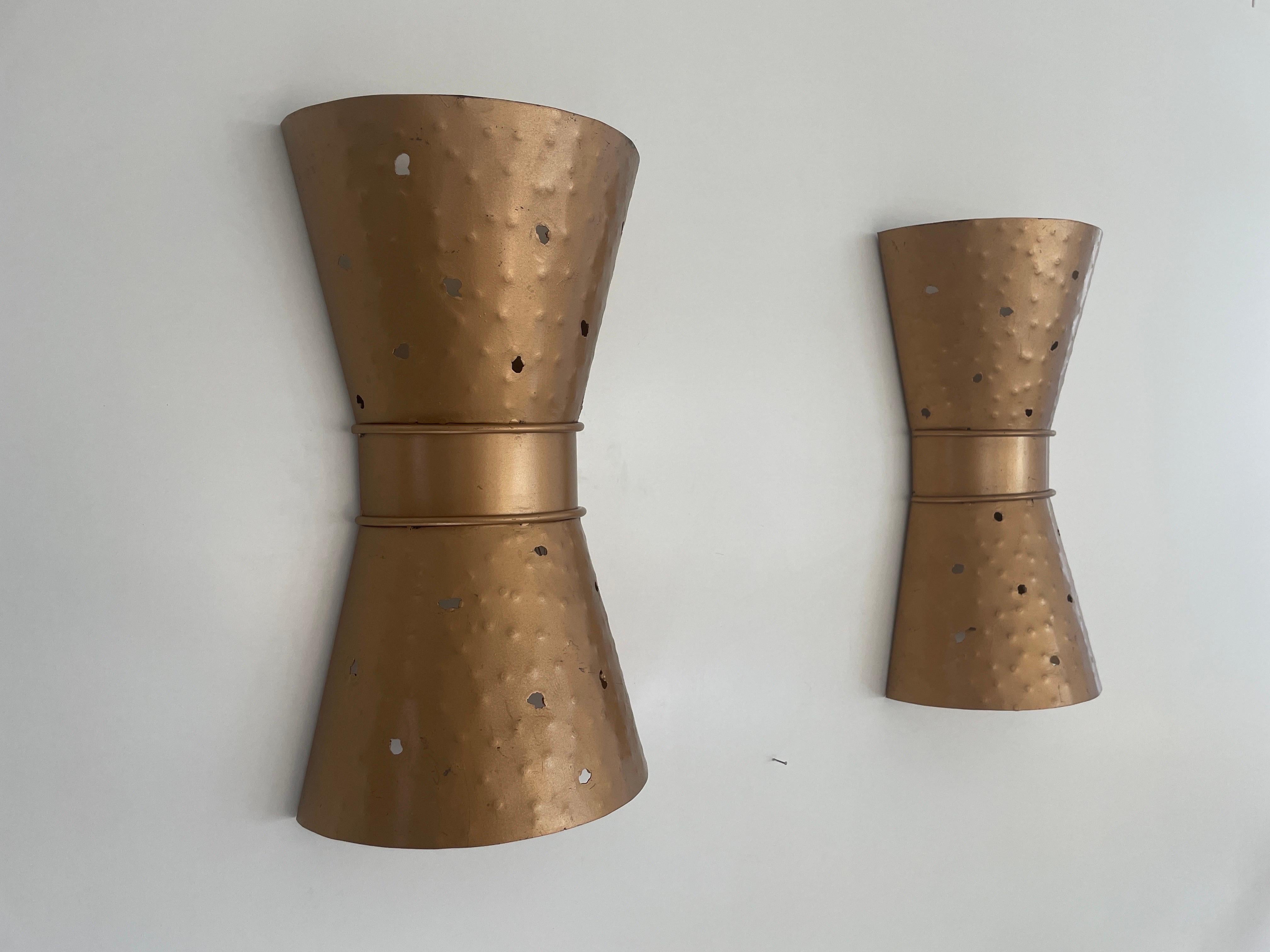 Late 20th Century Diabolo Style Design Hand-crafted Pair of Sconces, 1970s, Germany For Sale