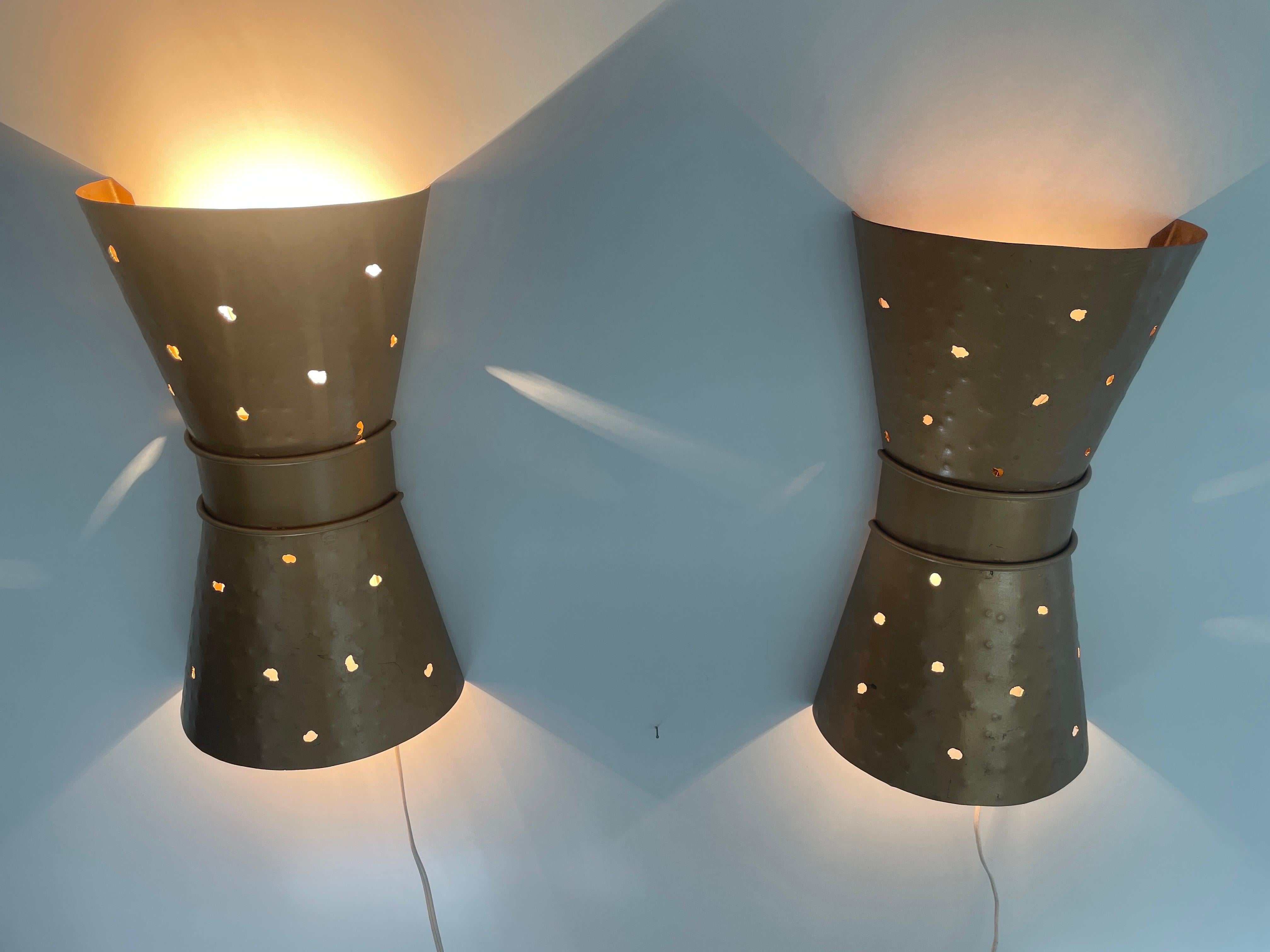 Diabolo Style Design Hand-crafted Pair of Sconces, 1970s, Germany For Sale 3