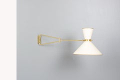 Diabolo Wall Lamp in Brass and Metal from Lunel, France, 1950s
