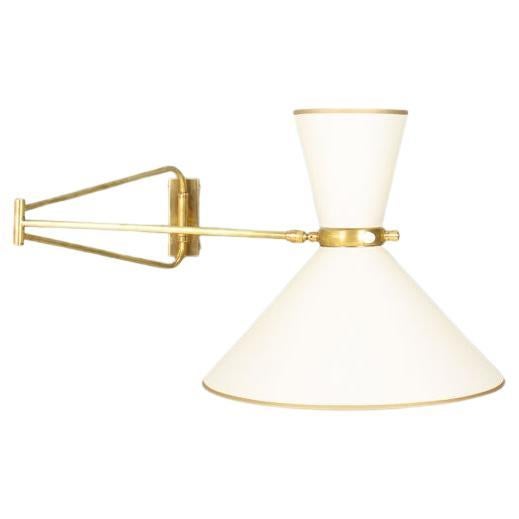 Lampada da parete Diabolo in ottone e metallo di Lunel, Francia, anni '50 in vendita
