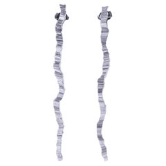Contemporary 999 Silver Dangle Earrings by Anne Chedeau, France