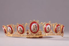 Diademkamm aus Gold mit Mikromosaik. Kaiserzeit.