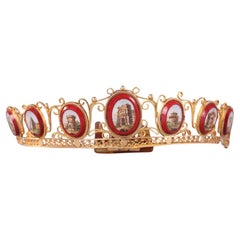 Diademkamm aus Gold mit Mikromosaik. Kaiserzeit.