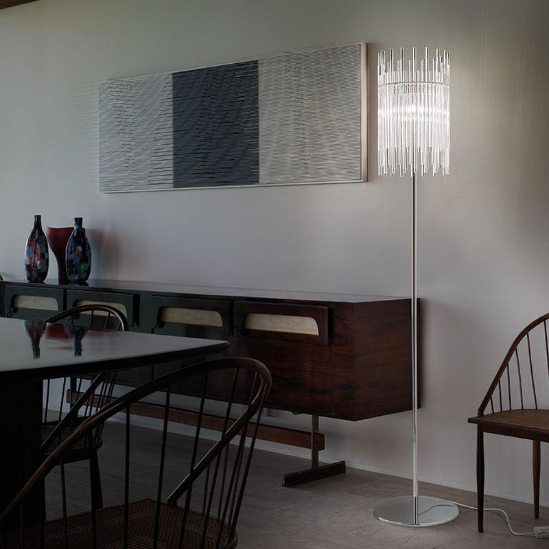 Modern Diadema Floor Lamp in Crystal by Vistosi For Sale