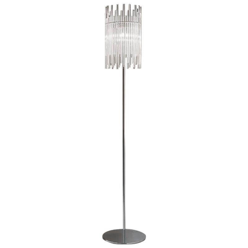 For Sale: Gray (Glossy Chrome) Diadema Floor Lamp in Crystal by Vistosi
