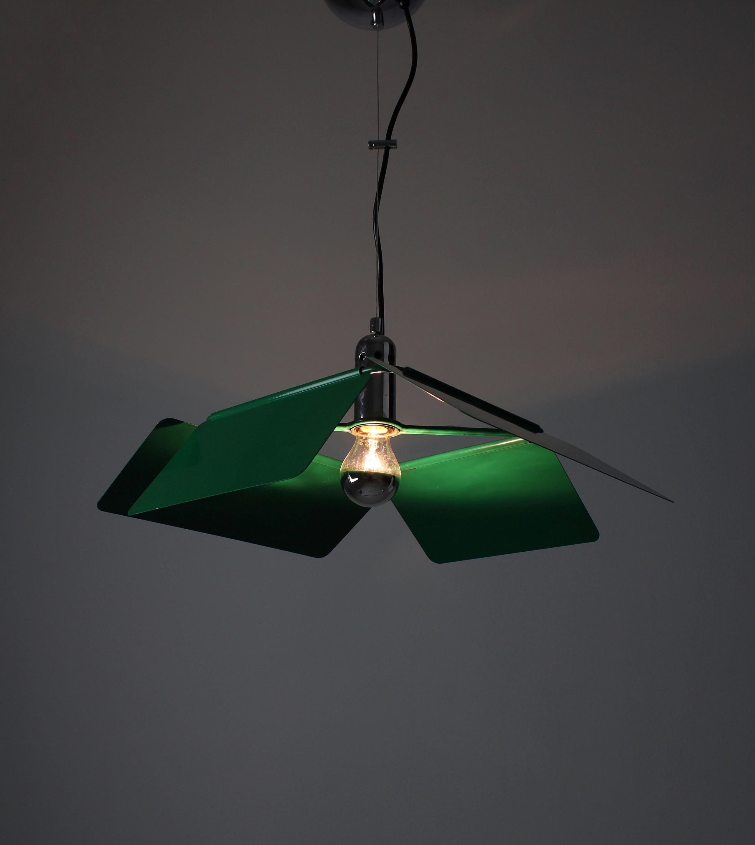 Mid-Century Modern Diaframma pendant lamp by Fabio Lenci for Guzzini, 1974 For Sale