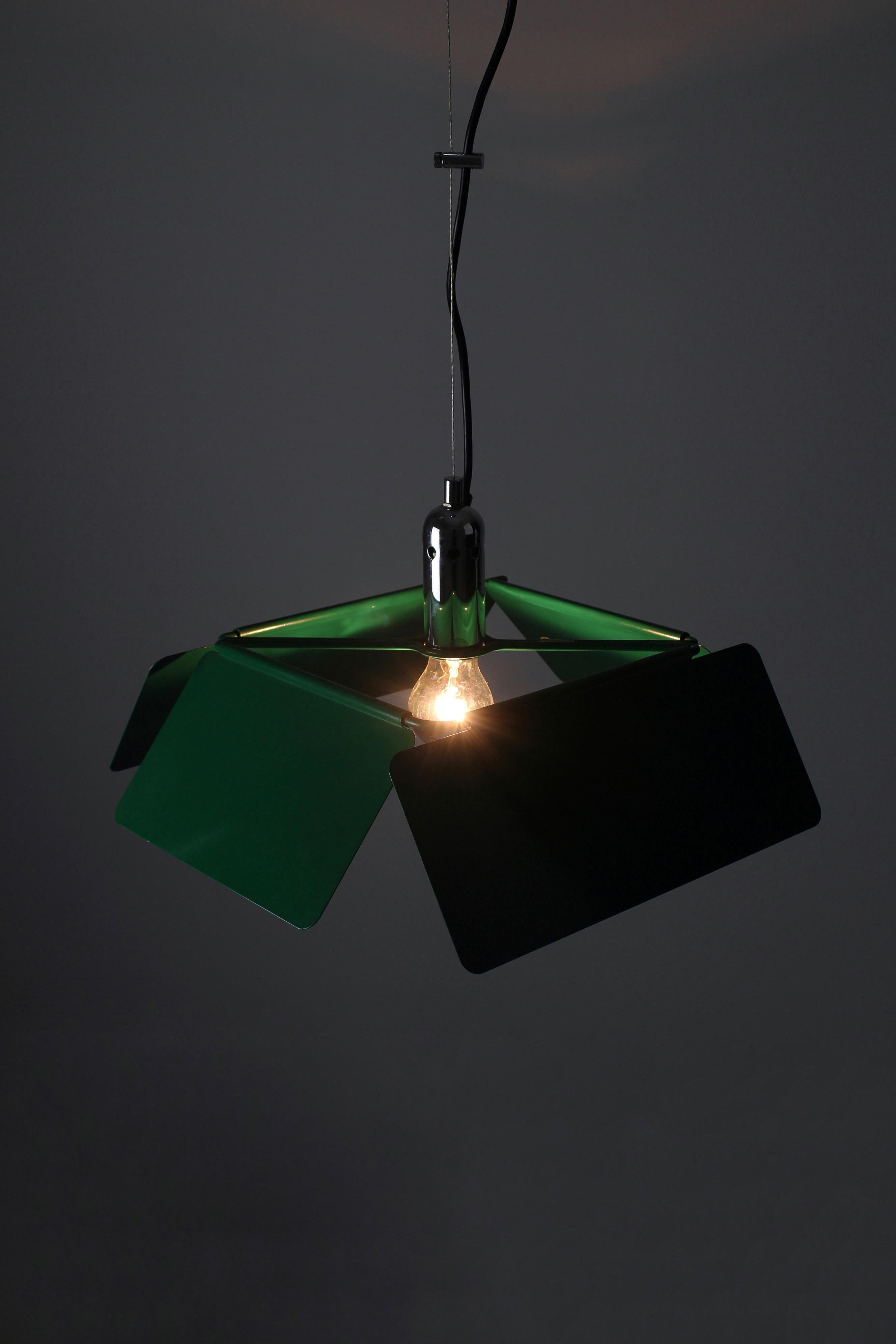 Metal Diaframma pendant lamp by Fabio Lenci for Guzzini, 1974 For Sale