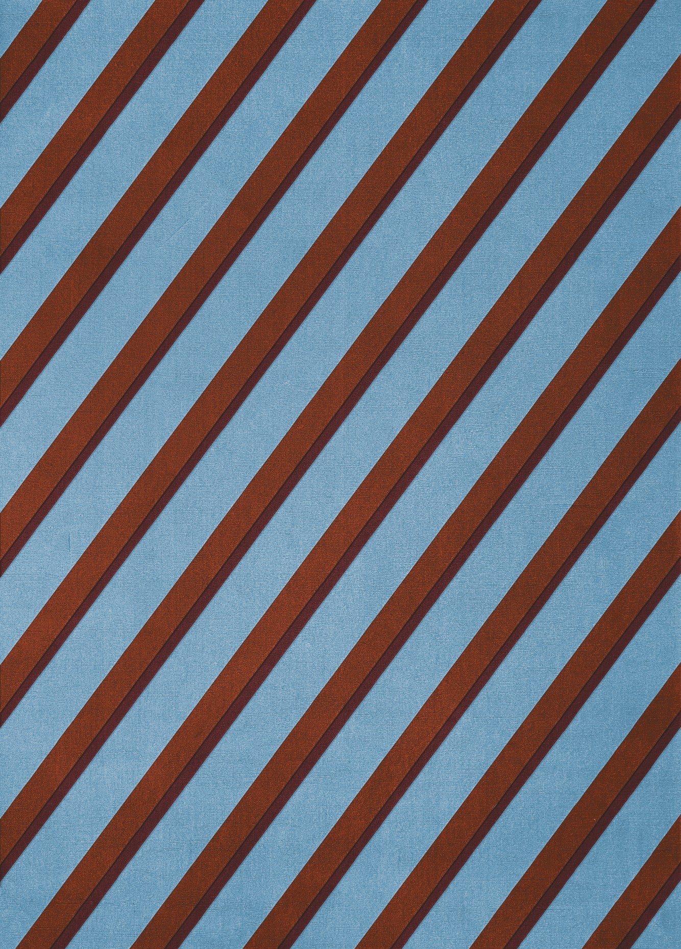 Pre-owned Layered Diagnoal Wool Rug In Sky Blue, By Teklan - Scandinavian Design