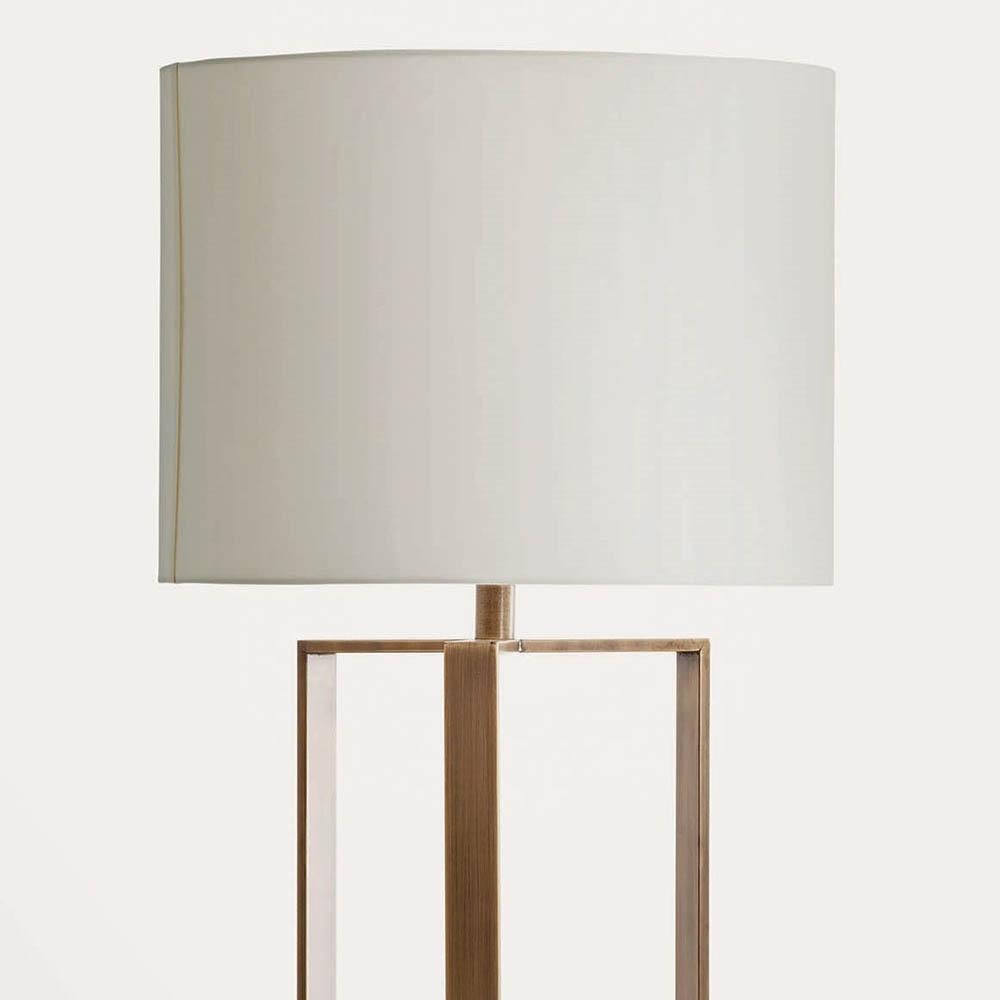 Italian Diagonal Bronze Floor Lamp For Sale