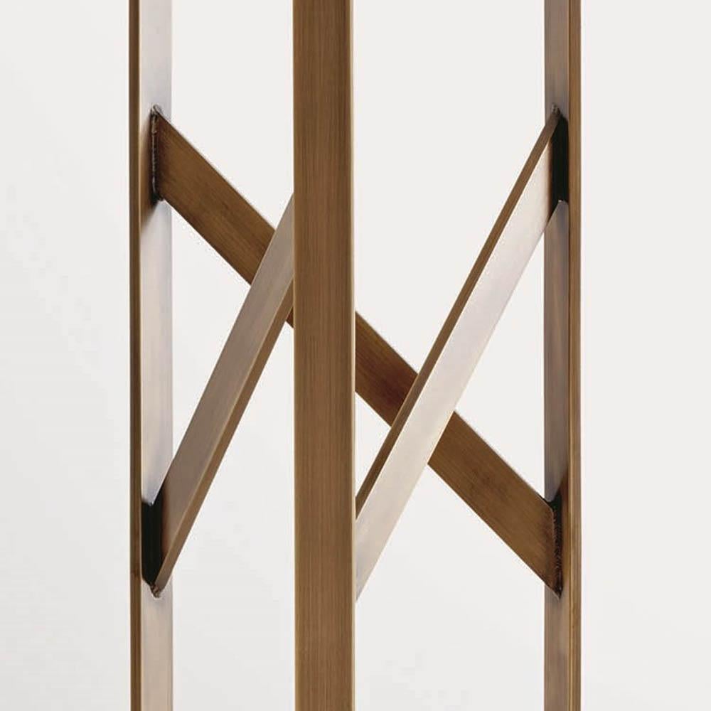 Stainless Steel Diagonal Bronze Floor Lamp For Sale