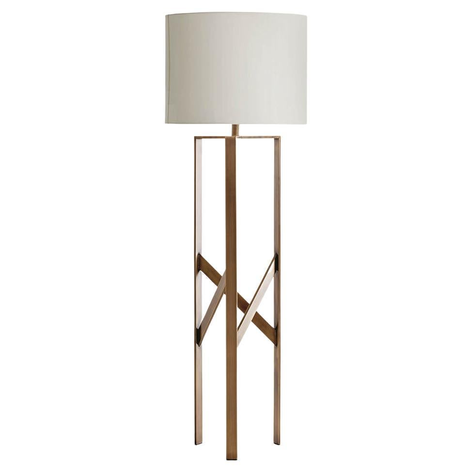Diagonal Bronze Floor Lamp
