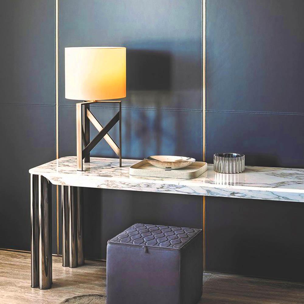 Contemporary Diagonal Bronze Table Lamp For Sale