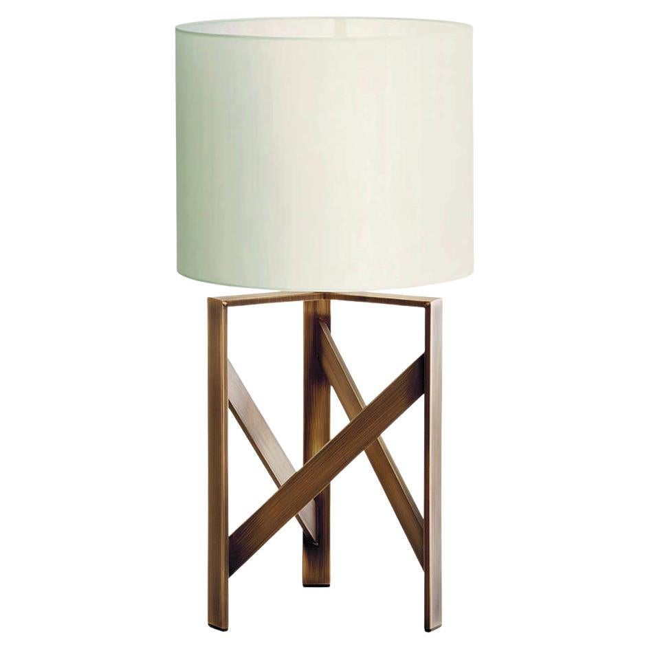 Diagonal Bronze Table Lamp For Sale