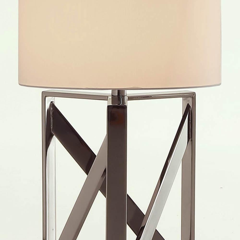 Blackened Diagonal Dark Table Lamp For Sale