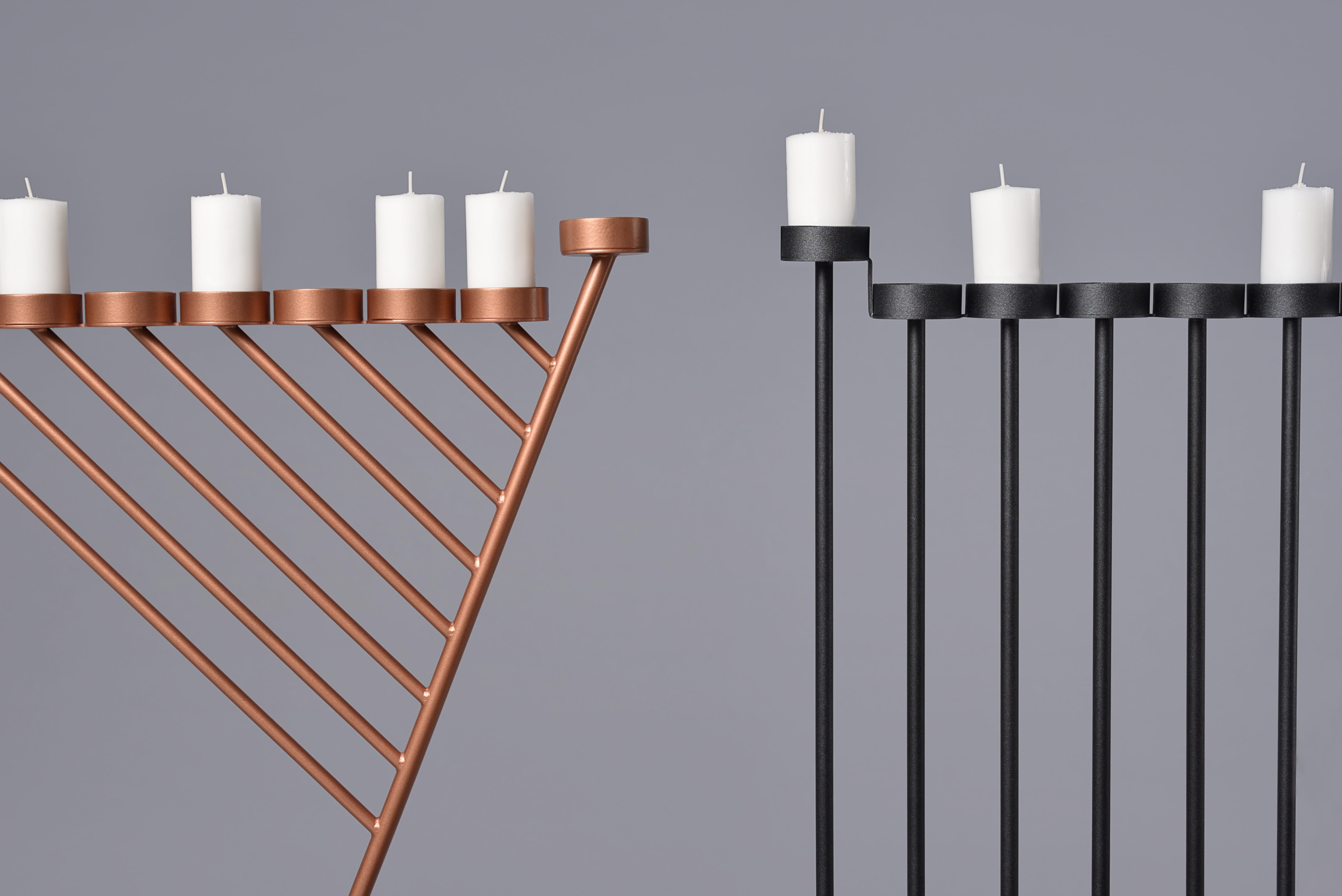 DIAGONAL candleholde 130cm, minimalistic Hanukkah menorah by Ivan Voitovych In New Condition For Sale In Gstaad, CH