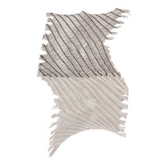 "Diagonal Net" Wall-Hanging Sewn Cotton Fiber Sculpture by Doug Johnston