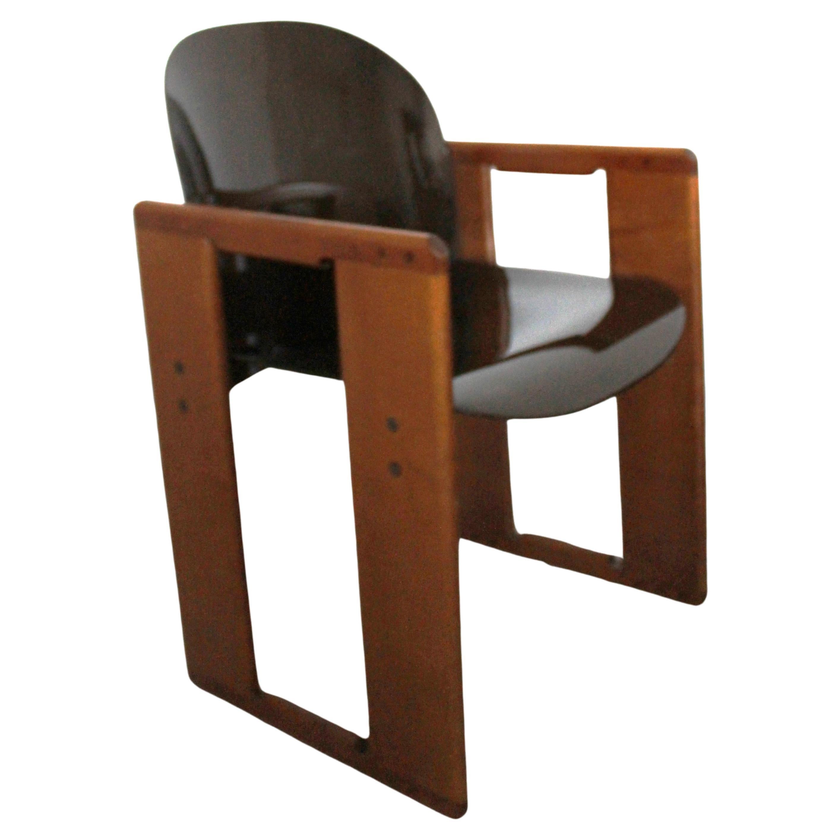 "Dialogo" Brown Chair by Tobia Scarpa for B&B, Italy, 70s en vente