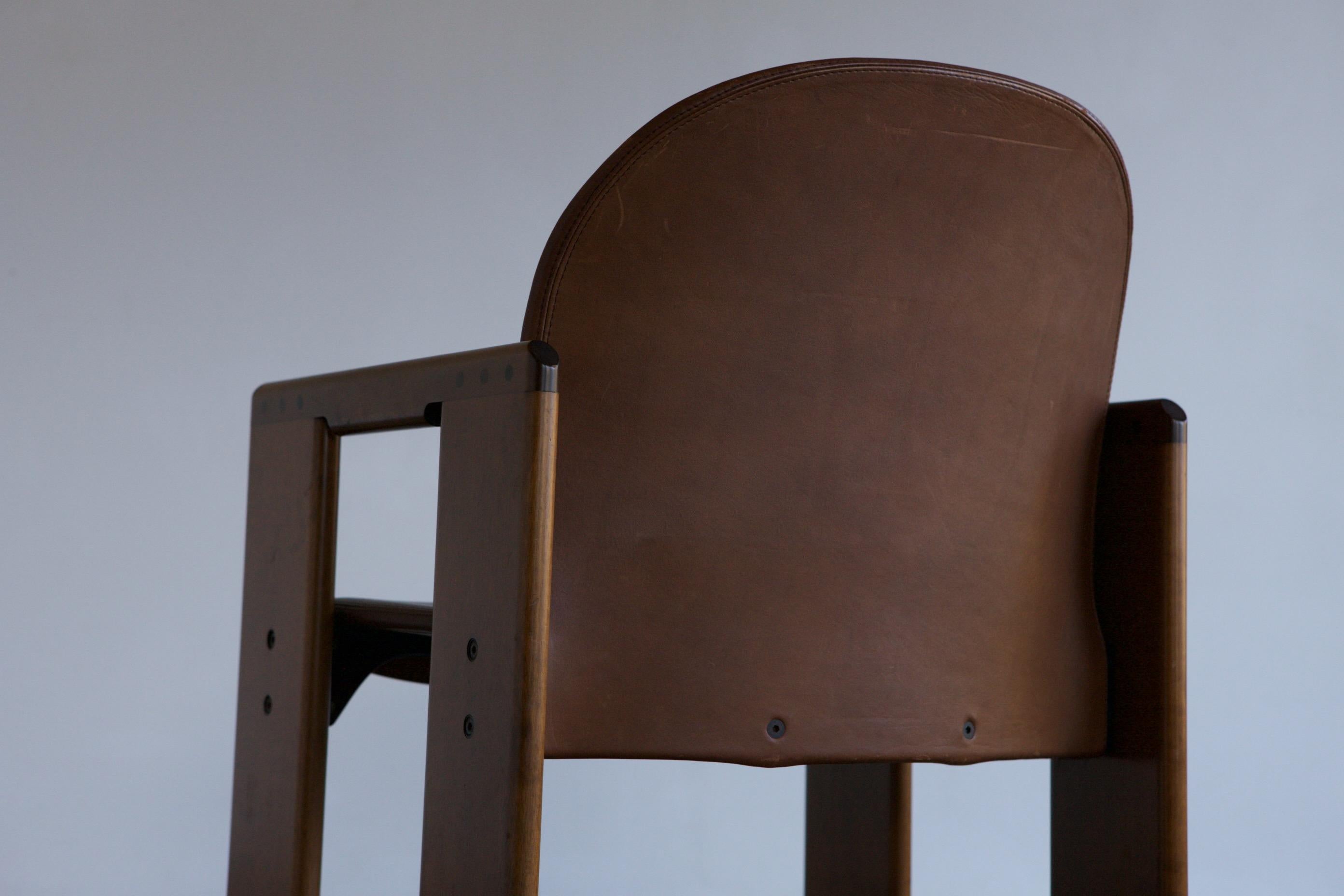 Leather Dialogo Dining chair by Tobia and Afra Scarpa For Sale