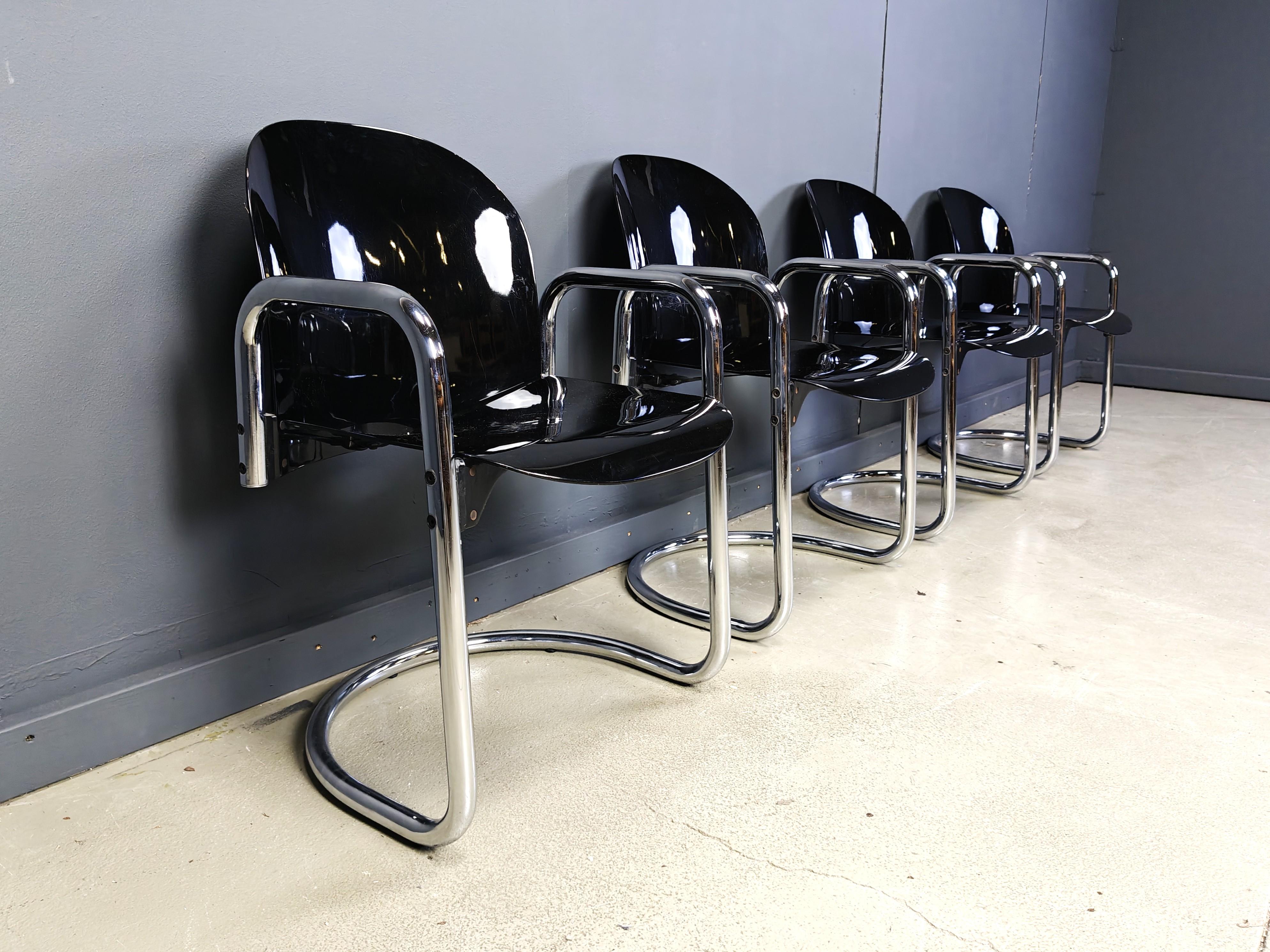 Dialogo dining chairs by Tobia Scarpa, 1970s - set of 4 in vendita 1