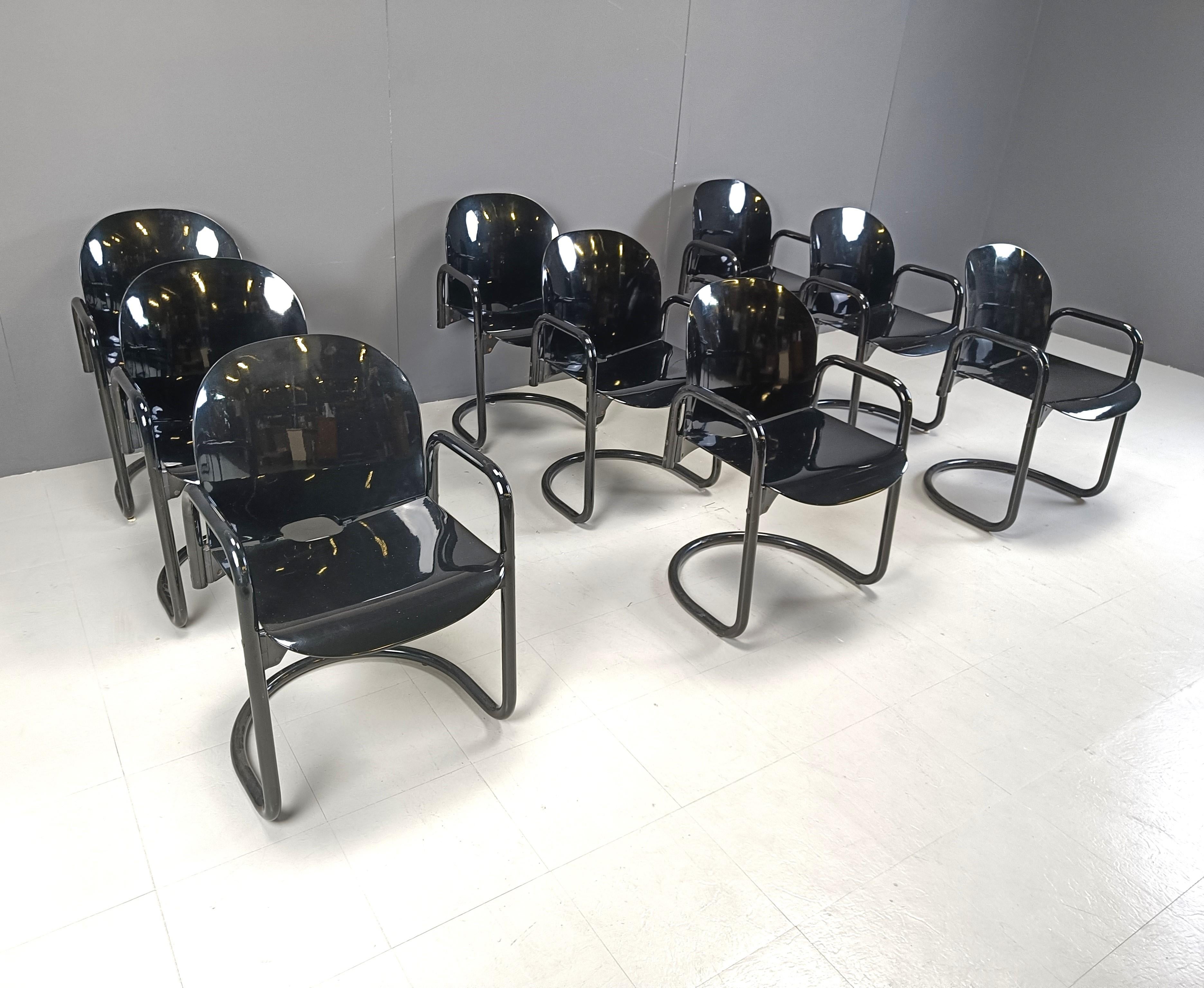 Metallo Sedie da pranzo Dialogo di Tobia Scarpa, anni '70 - set di 9 in vendita