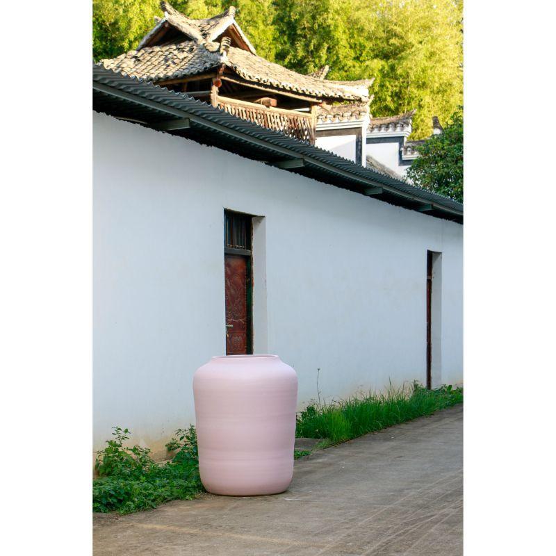 Porcelain Dialogue Medium Planter with Green Glaze by Wl Ceramics For Sale
