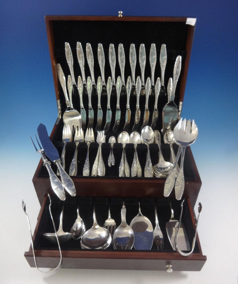 Diamant by A. Dragsted Danish Sterling Silver Flatware Set 117 Pcs