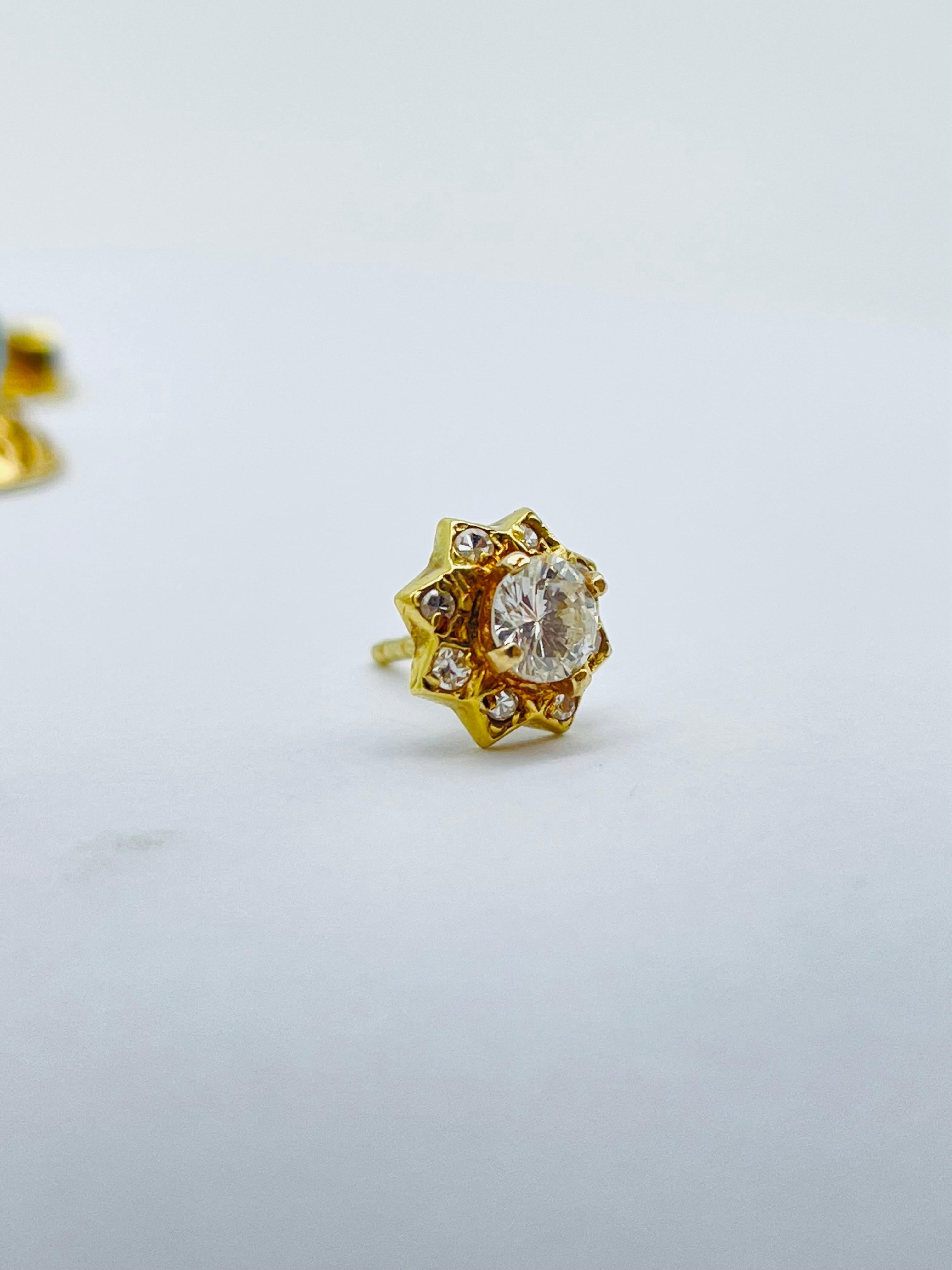 Orecchini con diamante e perla blu in oro 14k in vendita 13