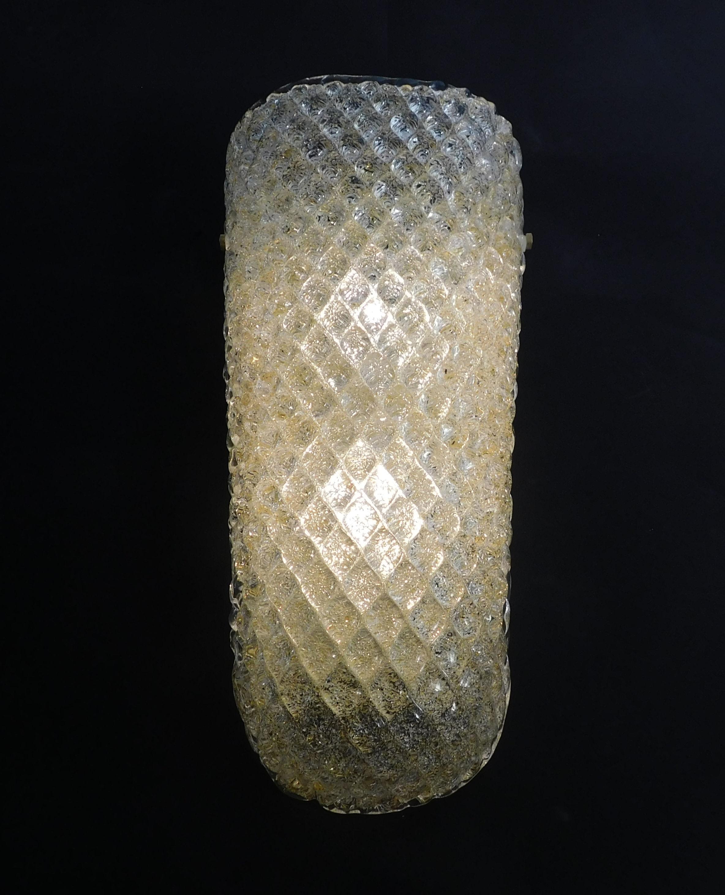 20th Century Diamante Amber Graniglia Sconce, 9 Available For Sale