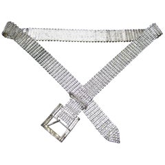 Vintage Diamante Clear Crystal Rhinestone Link Belt circa 1960s