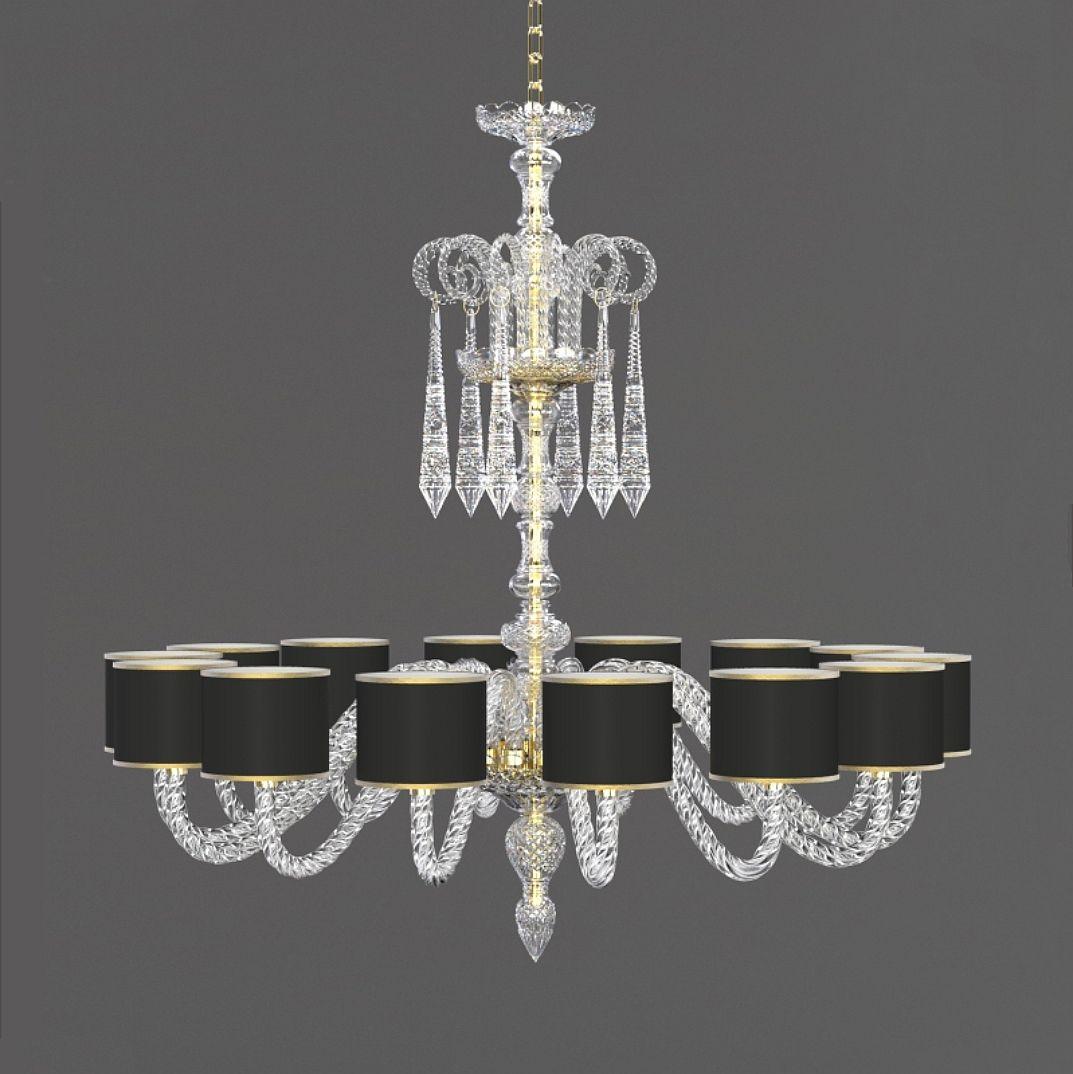 Diamante Neoclassical Crystal Chandelier with Colored Shades II In New Condition For Sale In Liberec, CZ