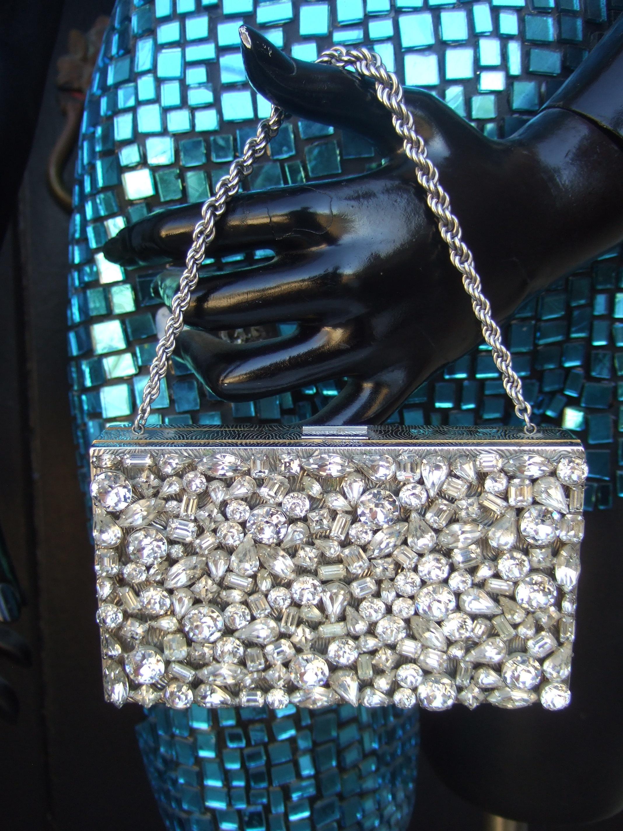 Bolso de Noche de Cristal Diamante - Estuche Compacto Diseñado por Evans c 1960 en Bueno estado para la venta en University City, MO