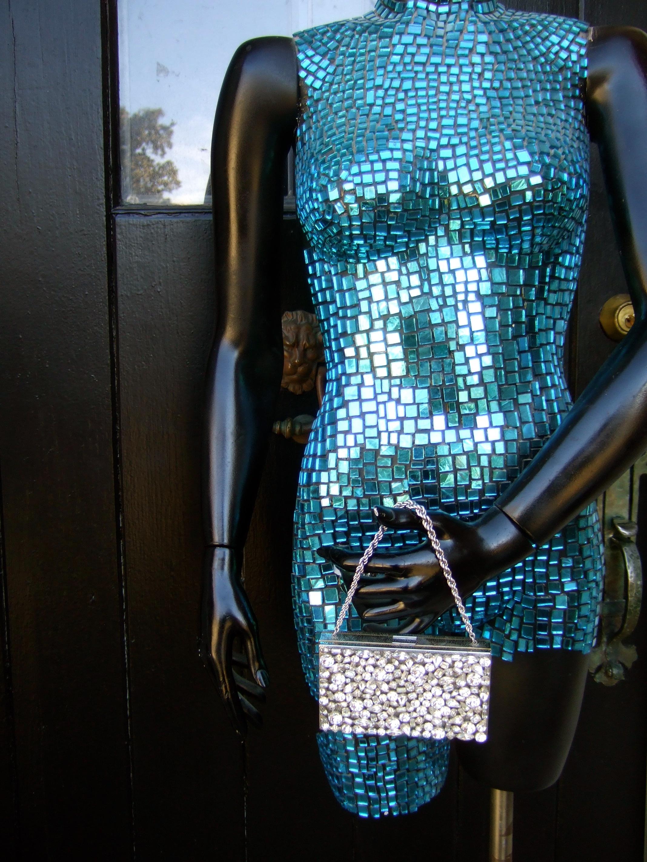 De las mujeres Bolso de Noche de Cristal Diamante - Estuche Compacto Diseñado por Evans c 1960 en venta