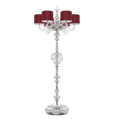 Diamante Neoclassical Crystal Floor Lamp with Lampshades