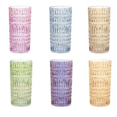 Diamante Polychrome Set of 6 Drinking Glasses