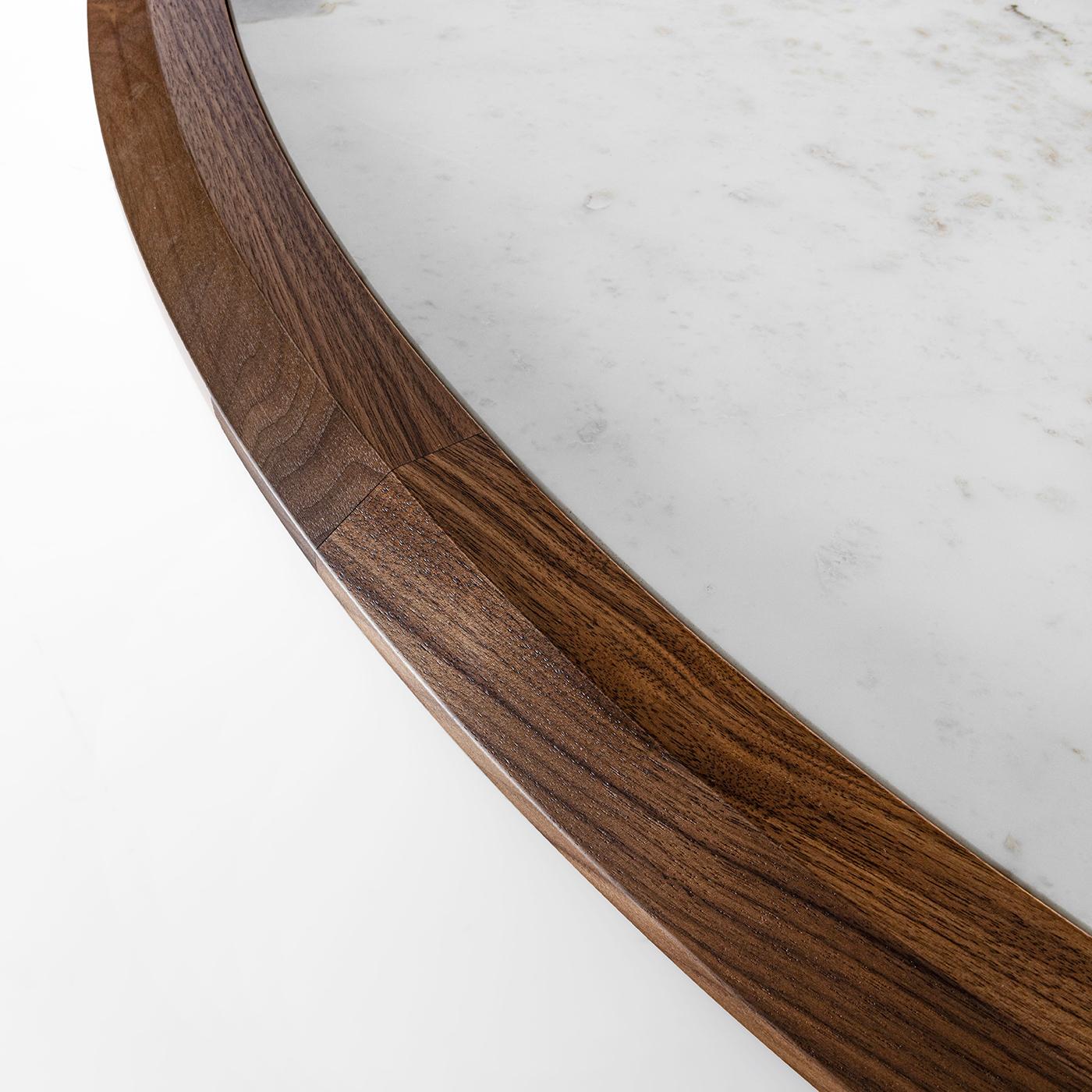 Mesa Redonda Diamante de Canaletto y Mármol de Carrara con Lazy Susan Italiano en venta