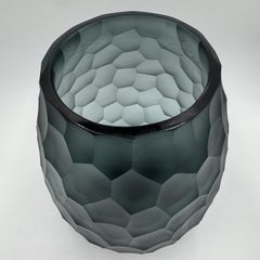 Diamante Satinierte Graue Glasvase