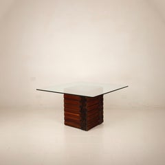 Diamante Scultura 99 Table by Luciano Frigerio, African Padauk, 1970