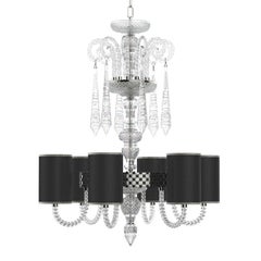 Diamante Sol Neoclassical Chandelier with Coloured Shades II, Mixed Metal Finish