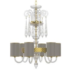 Diamante Sol Neoclassical Crystal Chandelier with Coloured Shades II
