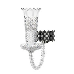 Diamante Sol Neoclassical Crystal Wall Light 1-Arm Mixed Metal Finish