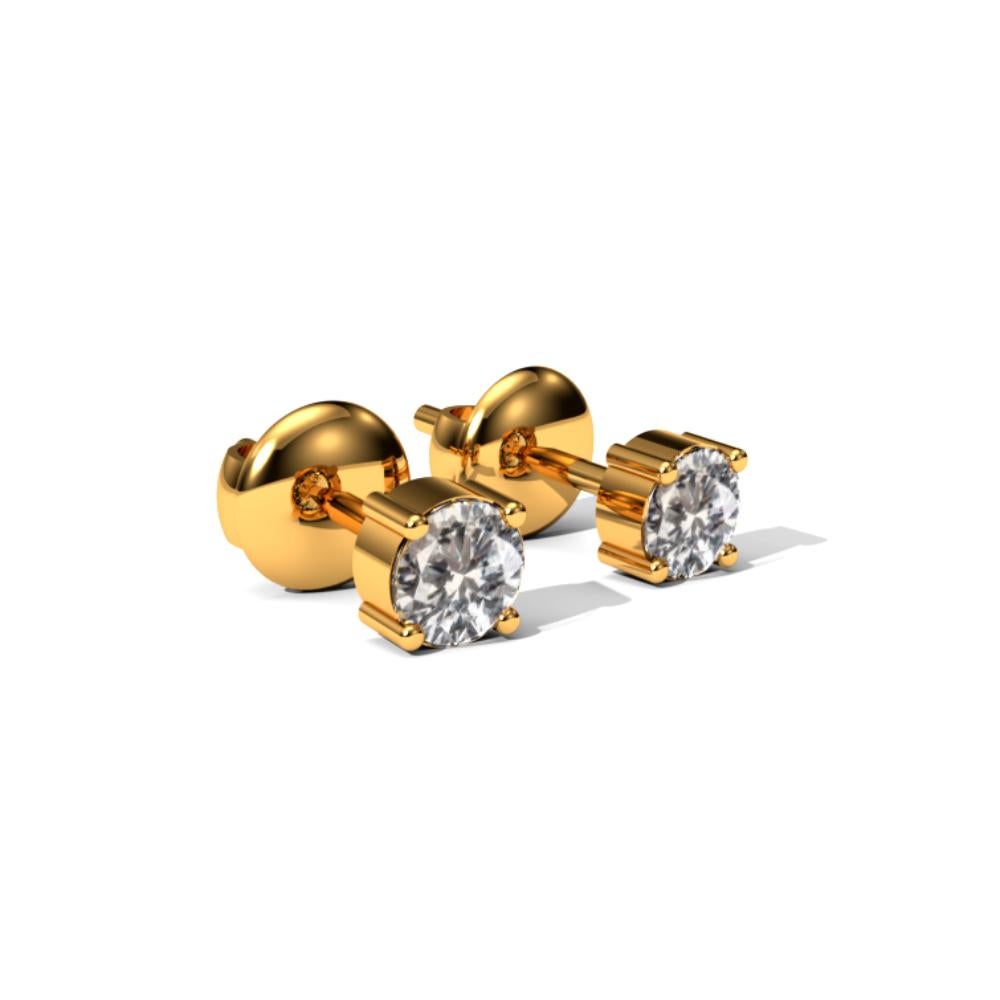 Diamanti stud earrings made in 14k white gold with 3mm diamonds In New Condition For Sale In Ciudad De México, MX