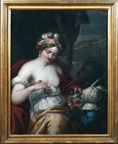 Cleopatra Regina d'Egitto 17' secolo Pittura olio su tela