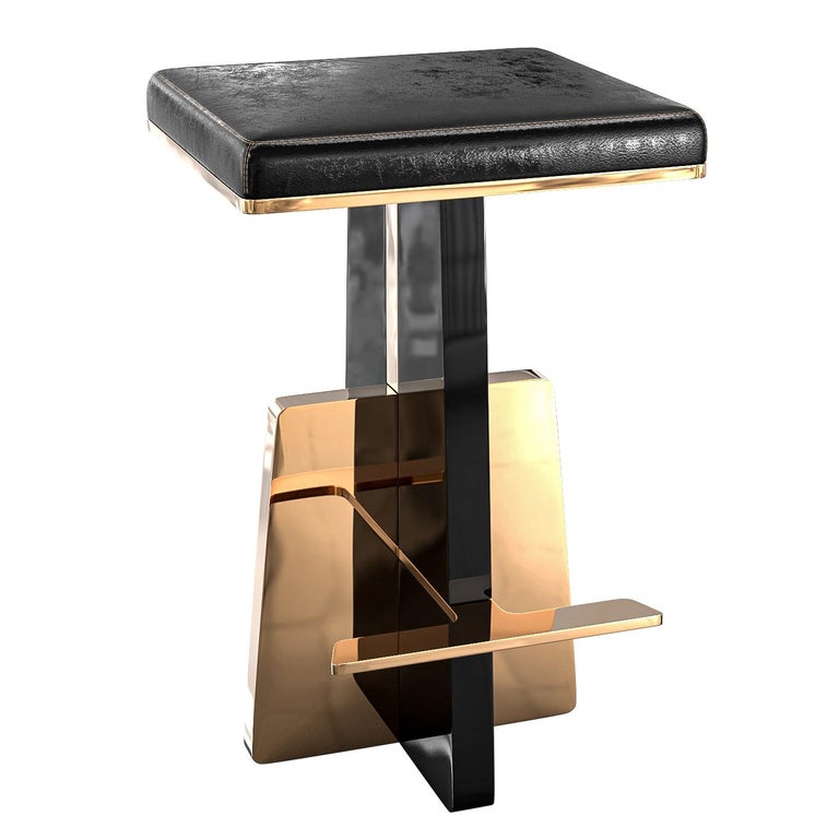 "Diamente" Bar Stool with Stainless Steel and Bronze, Istanbul For Sale ...