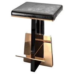"Diamente" Bar Stool with Stainless Steel and Bronze, Istanbul